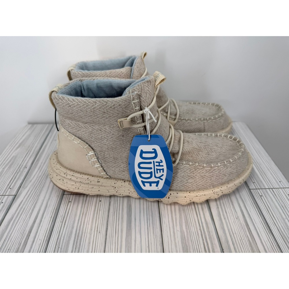 Hey Dude Women's Size 10 Reyes Heathered Ivory Boots Chukka Shoes Sneakers Boots